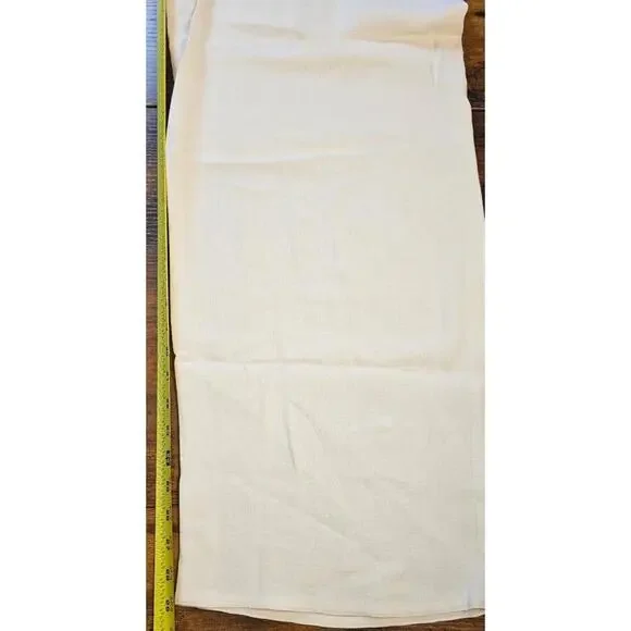ZORAN Vintage Beige 100% Linen Chiffon Elastic Waist Wide-Leg Pants One Size NWT